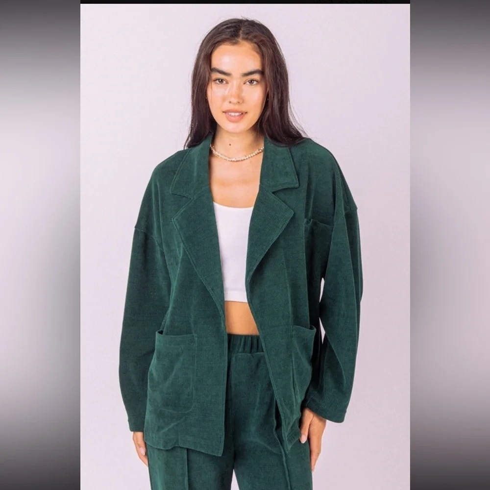 Oversize Corduroy Blazer Jacket Mocha - Picture 4 of 4